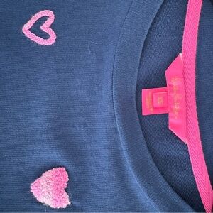 Lilly Pulitzer Navy and Pink Heart Sweater